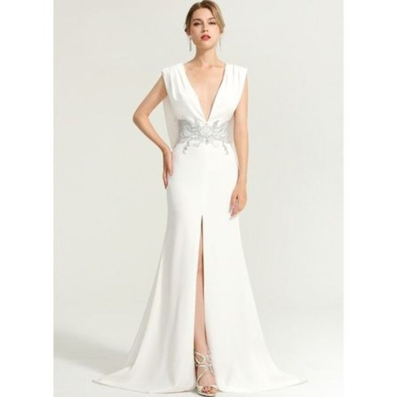 Dresses & Skirts - Trumpet/Mermaid V-neck Evening Dress BLACK